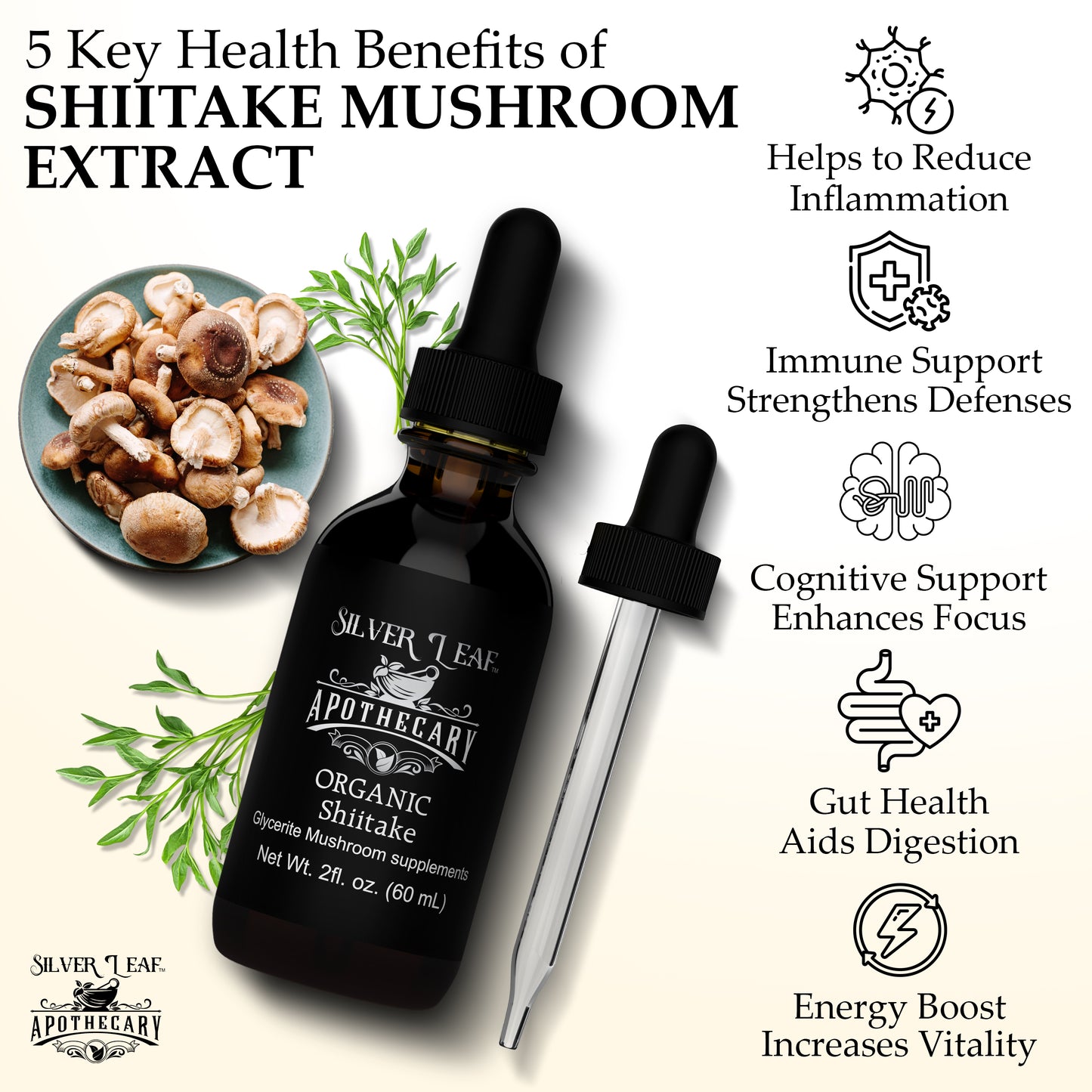 Organic Shiitake (Lentinula edodes)